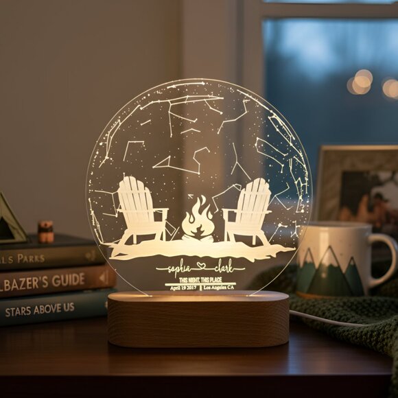 Star Map Night Light | Custom Engagement, Anniversary & Valentine Gift - Picture 8 of 8